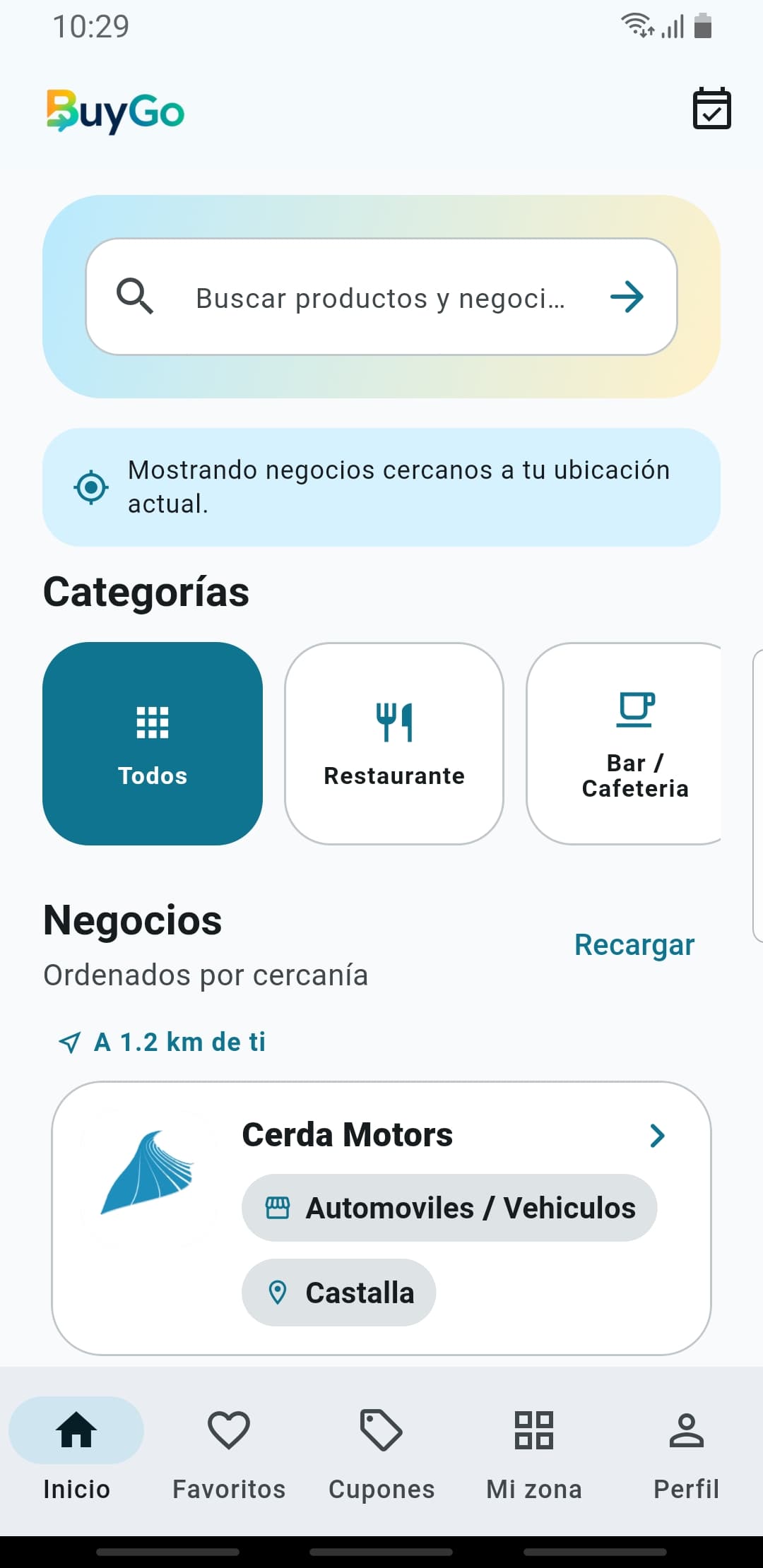 Captura real de BuyGo: Principal